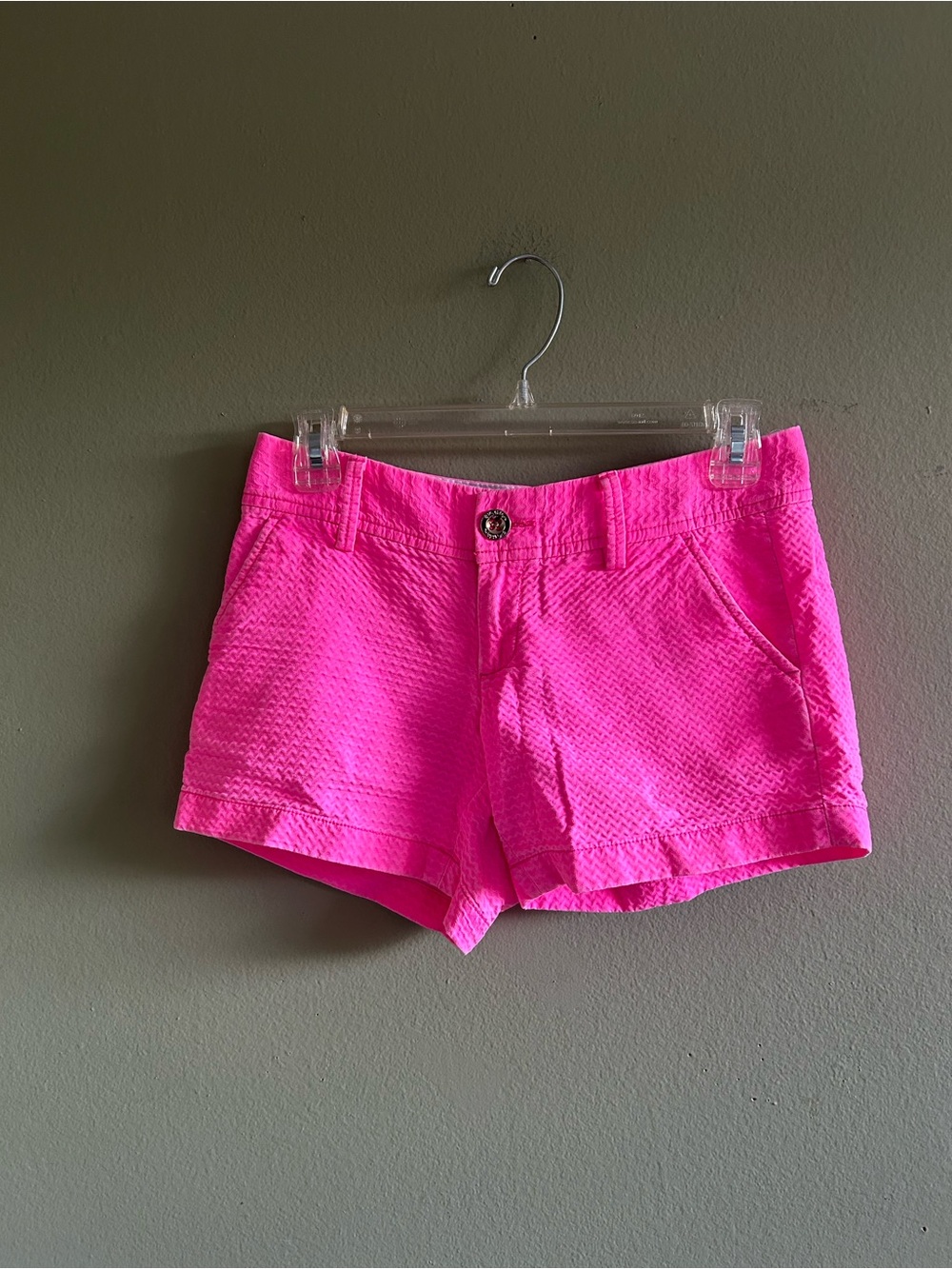 Lilly Pulitzer Neon Pink Textured Jean Shorts